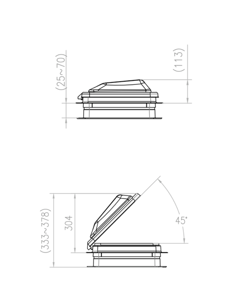 COAST RV 14x14 White Wind-up Roof Vent - Auzpro