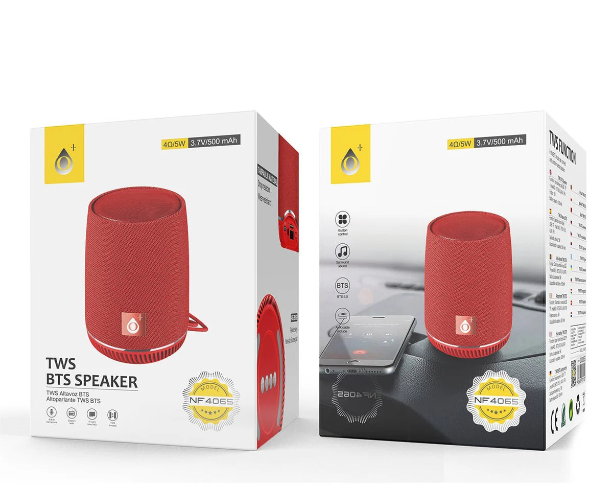 Moveteck Portable Bluetooth Speaker Red NF4065- Red - Blue - Black - Silver