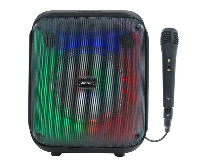 Andowl Portable Bluetooth Karaoke Speaker Wired Microphone