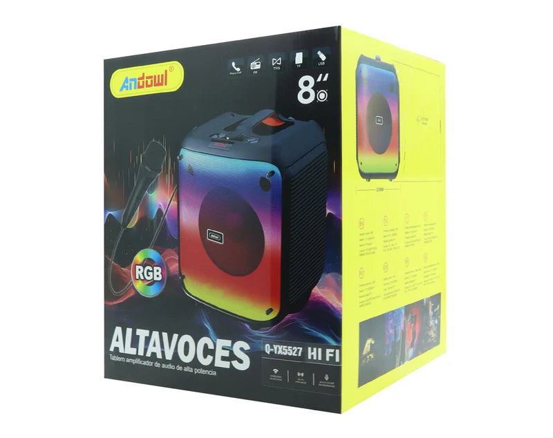 Andowl Portable Bluetooth Karaoke Speaker Wired Microphone