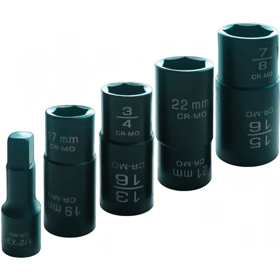 PK Tool Pt11152 6PT Cr-V THIN WALLED FLIP IMPACT SOCKET SET