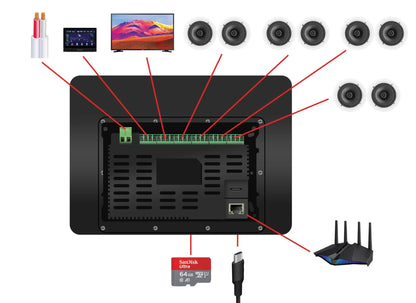 Weconic 10" Touchscreen Wall Amplifier with 8" Ceiling Speaker Package WTS10+4xLGC83