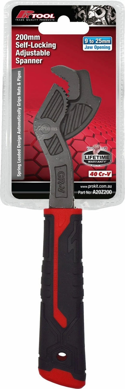 PKTool Self-Locking Adjustable Spanner Wrench 150/200/250/300mm Multi-Size