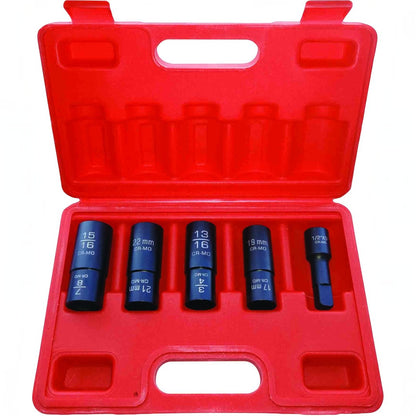 PK Tool Pt11152 6PT Cr-V THIN WALLED FLIP IMPACT SOCKET SET